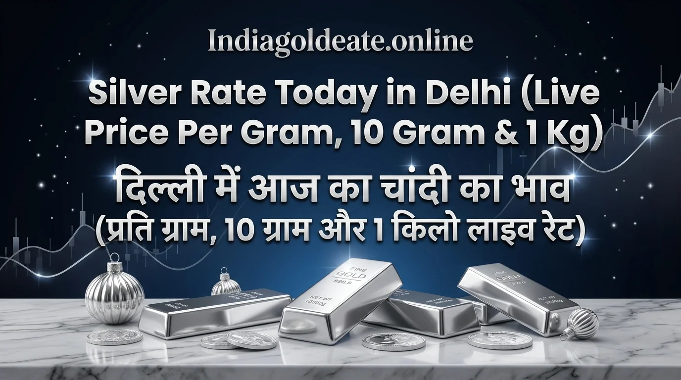Silver Rate Today in Delhi (Live Price Per Gram, 10 Gram & 1 Kg)